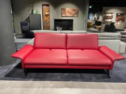 himolla 2-Sitzer-Sofas|Sofa 2-Sitzer Waldkirchen R Leder 33 Longlife Soft Chianti Rot Gestell Metall Anthrazit Pulverbeschichtet