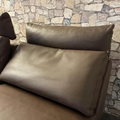 Intertime 2-Sitzer-Sofas|Sofa Smart Bezug Leder Rancho Tobacco Braun Flachstahlfuß Chrom Glanz Mit Schwenkbaren Armteilen