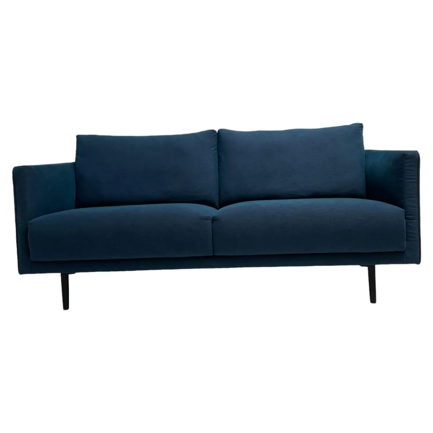 freistil Rolf Benz 2-Sitzer-Sofas|Sofa Sob 133/202 Stoff 4097 Grünblau Stahlfuß Massiv Schwarz