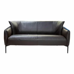 Jori 2-Sitzer-Sofas|Sofa Sophia City Leder Lipano Fondente Dunkelbraun Gestell Metall Schwarz
