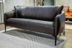 Jori 2-Sitzer-Sofas|Sofa Sophia City Leder Lipano Fondente Dunkelbraun Gestell Metall Schwarz