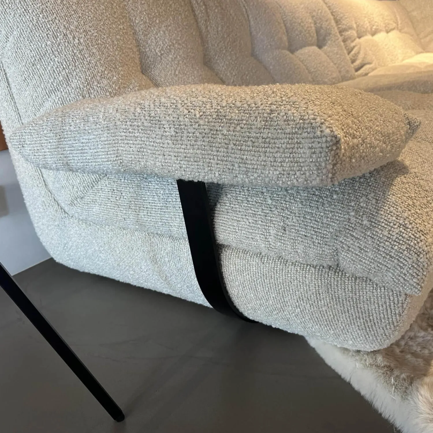 IP Design Ecksofas|Sofa Soulmate Stoff Zoey 171 Creme Beige Gestell Massivholz Füße Kunststoff Schwarz