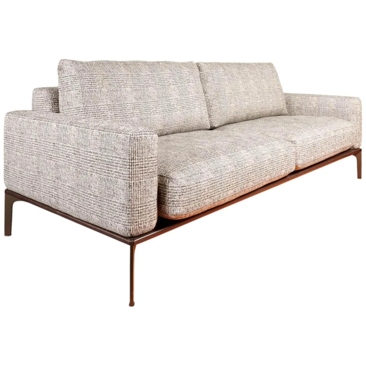 Bielefelder Werkstätten 2-Sitzer-Sofas|Sofa Spirit 2 92,5 Stoff Scott BW 1769 292 Grau Beige Füße Metall