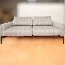 Bielefelder Werkstätten 2-Sitzer-Sofas|Sofa Spirit 2 92,5 Stoff Scott BW 1769 292 Grau Beige Füße Metall