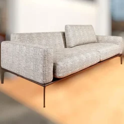 Bielefelder Werkstätten 2-Sitzer-Sofas|Sofa Spirit 2 92,5 Stoff Scott BW 1769 292 Grau Beige Füße Metall