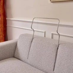 Bielefelder Werkstätten 2-Sitzer-Sofas|Sofa Spirit Bezug Mara 1763 181 Grau Chromfüße Und Holzsockel In Taupe mit 2 Kissen