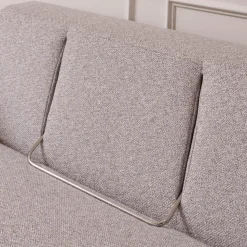 Bielefelder Werkstätten 2-Sitzer-Sofas|Sofa Spirit Bezug Mara 1763 181 Grau Chromfüße Und Holzsockel In Taupe mit 2 Kissen