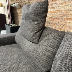 Bielefelder Werkstätten 2-Sitzer-Sofas|Sofa Spirit Stoff Carlucci True Soul 1570 024 Grau Blende Leder Provence Negro Schwarz Metallfuß Bronze Schwarz Mit Hocker