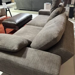 Bielefelder Werkstätten 2-Sitzer-Sofas|Sofa Spirit Stoff Carlucci True Soul 1570 024 Grau Blende Leder Provence Negro Schwarz Metallfuß Bronze Schwarz Mit Hocker