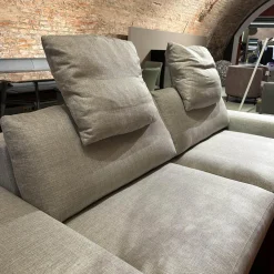 Bielefelder Werkstätten 2-Sitzer-Sofas|Sofa Spirit Stoff JAB Xantos 1 1362 093 Grau Gestell Platingrau Lackiert Metallfuß Chrom Mit Rückenverstellung Und Kissen