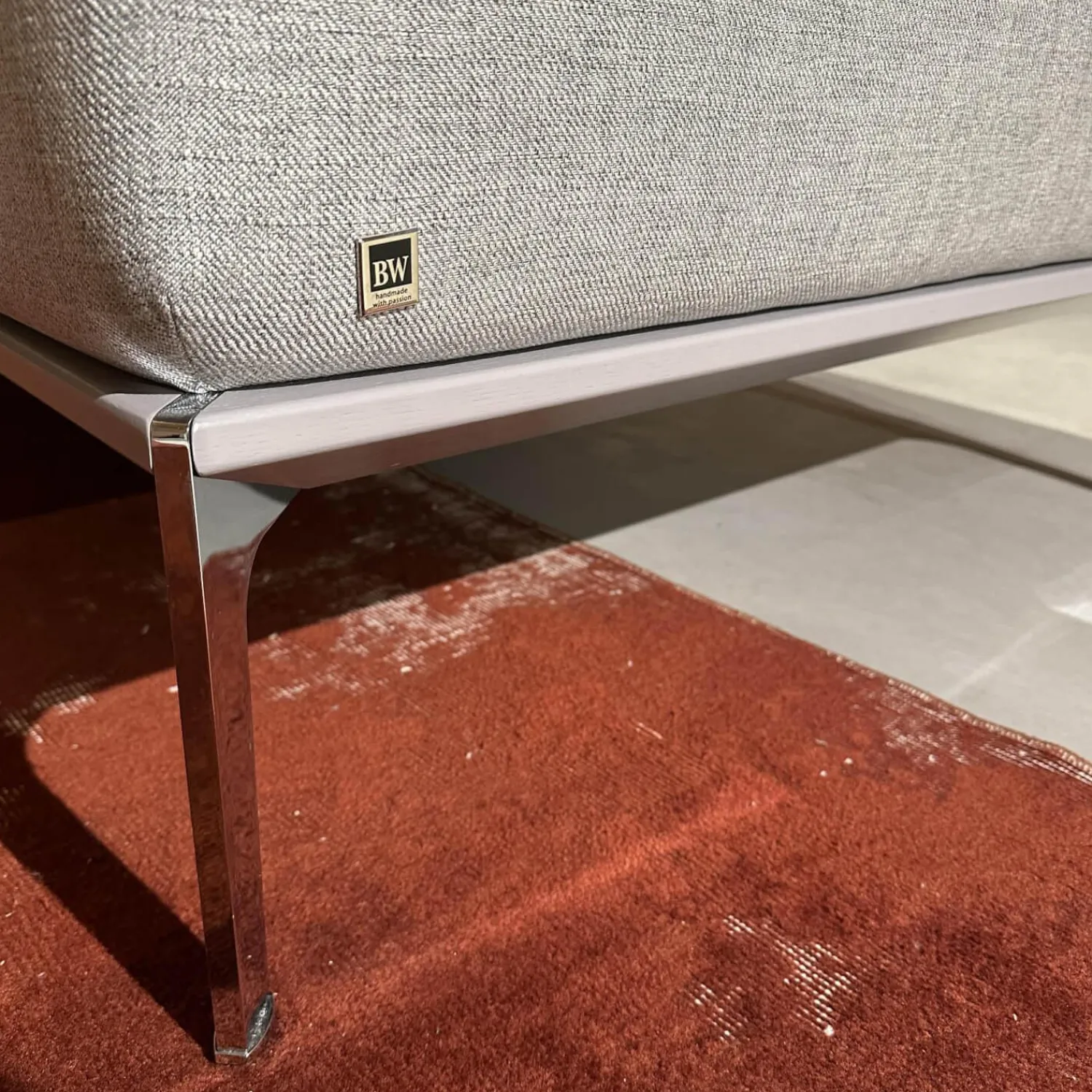 Bielefelder Werkstätten 2-Sitzer-Sofas|Sofa Spirit Stoff JAB Xantos 1 1362 093 Grau Gestell Platingrau Lackiert Metallfuß Chrom Mit Rückenverstellung Und Kissen