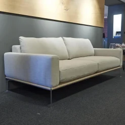 Bielefelder Werkstätten 2-Sitzer-Sofas|Sofa Spirit Stoff Simple Fb 080 Gestell Holz Esche Metallfuß Chrom Glanz