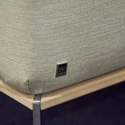 Bielefelder Werkstätten 2-Sitzer-Sofas|Sofa Spirit Stoff Simple Fb 080 Gestell Holz Esche Metallfuß Chrom Glanz