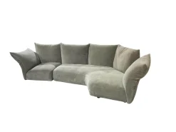 Edra Ecksofas|Sofa Standard Stoff T 8563 Grün Grau Gestell Mit Stoff Bezogen