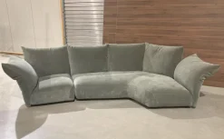 Edra Ecksofas|Sofa Standard Stoff T 8563 Grün Grau Gestell Mit Stoff Bezogen