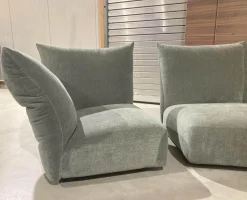 Edra Ecksofas|Sofa Standard Stoff T 8563 Grün Grau Gestell Mit Stoff Bezogen