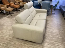 Stressless 2-Sitzer-Sofas|Sofa Stella 2-Sitzer Leder Paloma Fog Beige Armlehne S1 Breit Stahlkufe Schwarz Matt