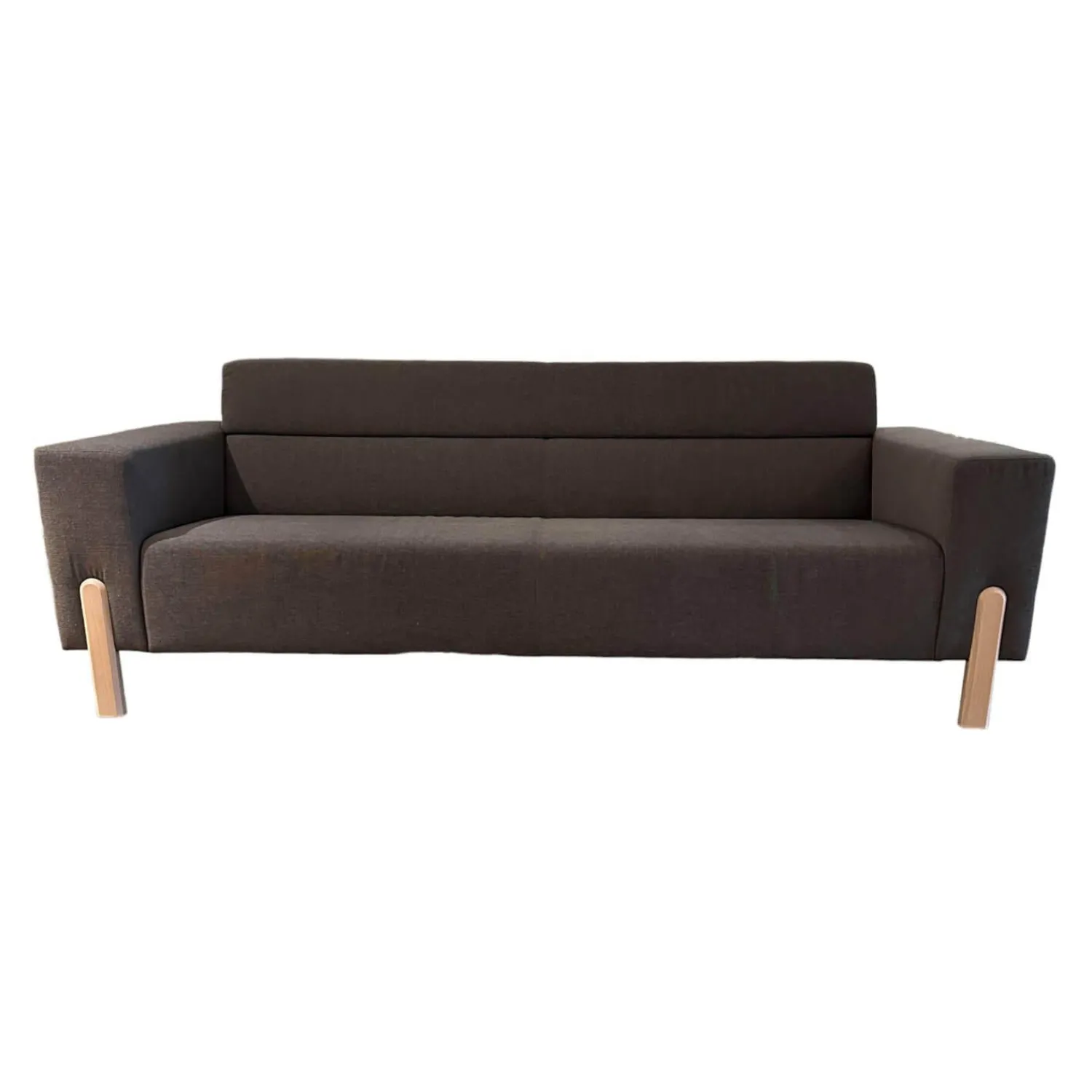 Havee Meubelen 3-Sitzer-Sofas|Sofa Sticky Bezug Stoff Steppe 83 Grau Hohe Rückenlehne Füße Eiche Kreideweiß