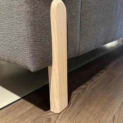 Havee Meubelen 3-Sitzer-Sofas|Sofa Sticky Bezug Stoff Steppe 83 Grau Hohe Rückenlehne Füße Eiche Kreideweiß