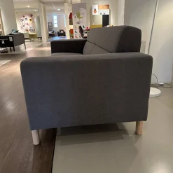 Havee Meubelen 3-Sitzer-Sofas|Sofa Sticky Bezug Stoff Steppe 83 Grau Hohe Rückenlehne Füße Eiche Kreideweiß