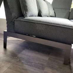 Rolf Benz Ecksofas|Sofa Stoff 24 516 Flaschengrün Grün Grau Gestell Stahl Feinstruktur RAL 7022 Umbragrau Pulverbeschichtet Matt