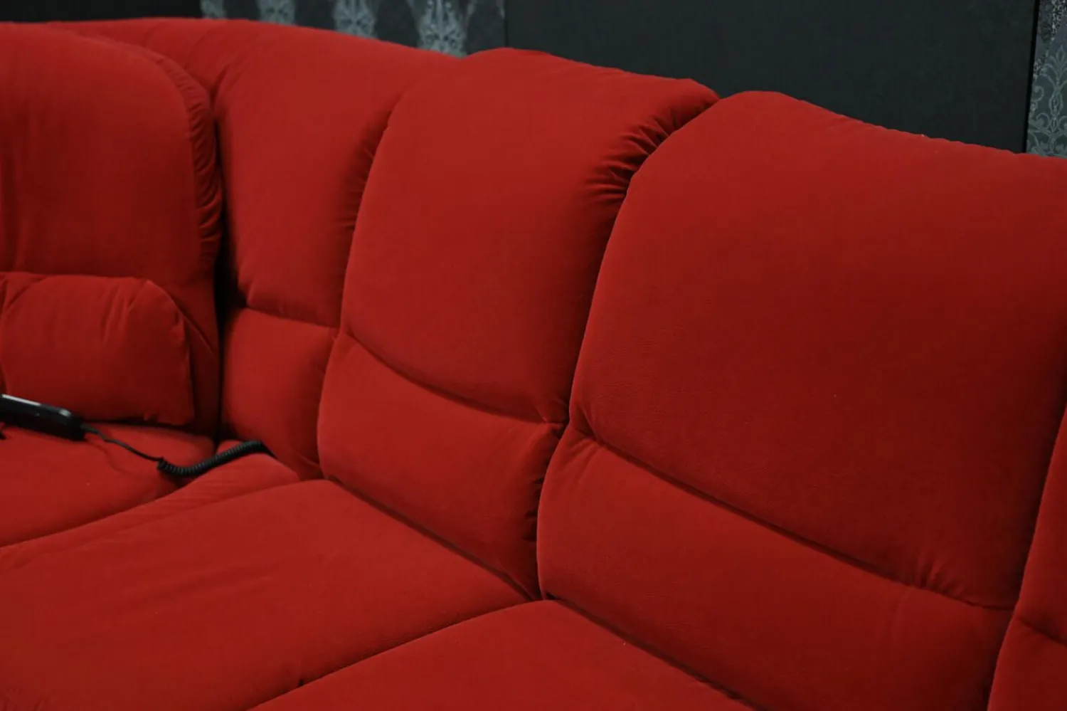 Creativ Polska Ecksofas|Sofa Stoff Nanova Terracotta Denise II mit Elektrischer Relaxfunktion und Drehecke