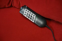 Creativ Polska Ecksofas|Sofa Stoff Nanova Terracotta Denise II mit Elektrischer Relaxfunktion und Drehecke