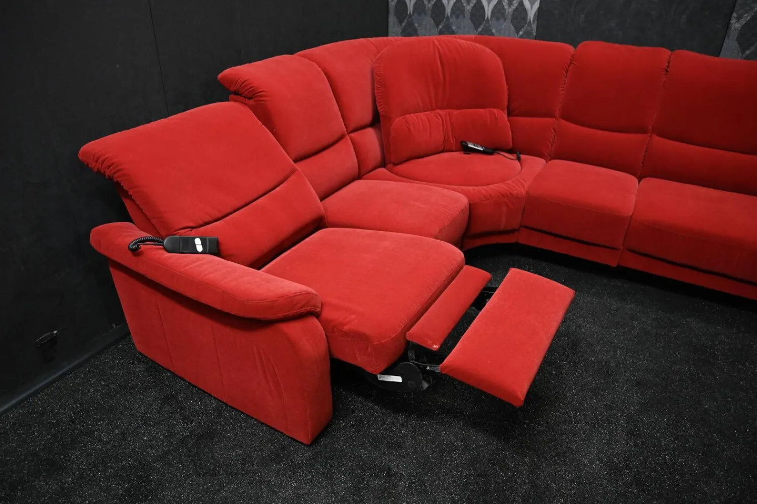 Creativ Polska Ecksofas|Sofa Stoff Nanova Terracotta Denise II mit Elektrischer Relaxfunktion und Drehecke