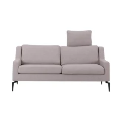 Werther 2-Sitzer-Sofas|Sofa Stoff U2583G Grau Gestell Metall Schwarz Inklusive Kissen