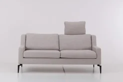 Werther 2-Sitzer-Sofas|Sofa Stoff U2583G Grau Gestell Metall Schwarz Inklusive Kissen