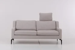 Werther 2-Sitzer-Sofas|Sofa Stoff U2583G Grau Gestell Metall Schwarz Inklusive Kissen