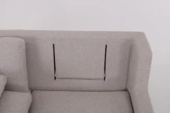 Werther 2-Sitzer-Sofas|Sofa Stoff U2583G Grau Gestell Metall Schwarz Inklusive Kissen