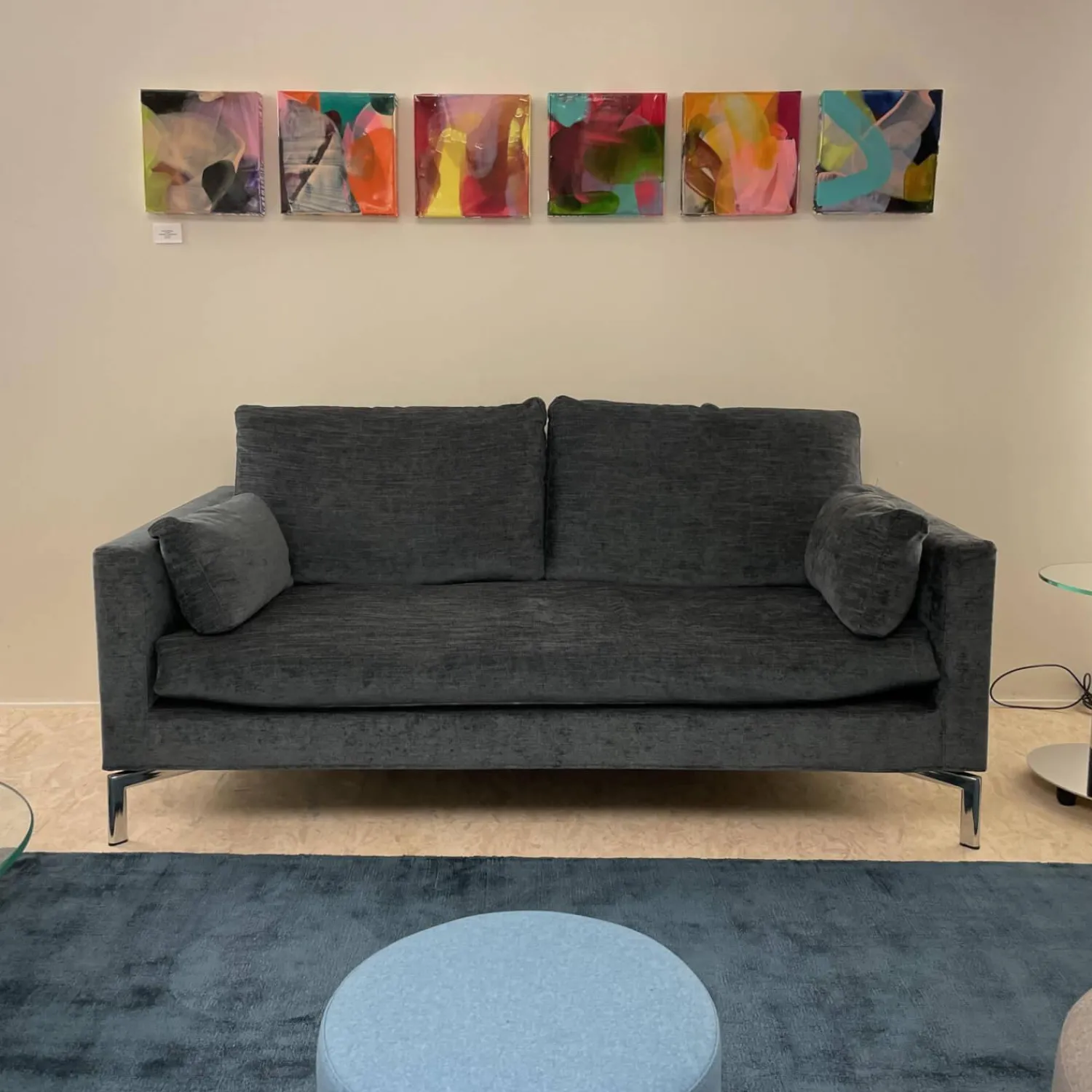 Ventura 2-Sitzer-Sofas|Sofa Swing 92 Stoff Grau Gestell Metall