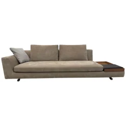 Walter Knoll Daybeds & Recamieren|2-Sitzer-Sofas|Sofa Tama Living 821 Leder Velvet 1484 Hazelnut Braun Gestell Nussbaum Mit Splint Geölt Mit Kissen Und Tablett