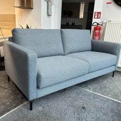 Violetta 2-Sitzer-Sofas|Sofa Tino Bezug Stoff Gavarni Blau Grau Mit Taschenfederkern