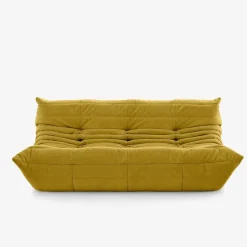 Ligne Roset 3-Sitzer-Sofas|Sofa Togo Stoff A Alcantara Curry Gelb