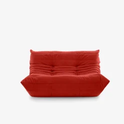 Ligne Roset 2-Sitzer-Sofas|Sofa Togo Stoff Alcantara A Goya Red Rot