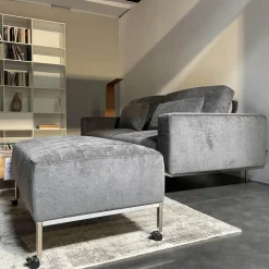 Brühl 2-Sitzer-Sofas|Sofa Und Hocker Airy Bezug Stoff 2813.95 Anthrazit Gestell Metall Chrom Glänzend