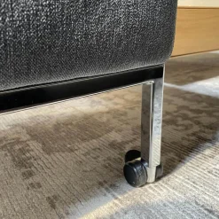 Brühl 2-Sitzer-Sofas|Sofa Und Hocker Airy Bezug Stoff 2813.95 Anthrazit Gestell Metall Chrom Glänzend