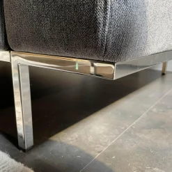 Brühl 2-Sitzer-Sofas|Sofa Und Hocker Airy Bezug Stoff 2813.95 Anthrazit Gestell Metall Chrom Glänzend