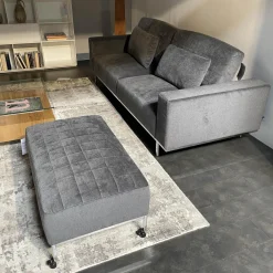 Brühl 2-Sitzer-Sofas|Sofa Und Hocker Airy Bezug Stoff 2813.95 Anthrazit Gestell Metall Chrom Glänzend