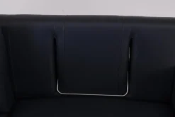Werther 2-Sitzer-Sofas|Sofa Variation 108 Leder L7060C Dunkelblau Füße Edelstahlkufen Silber Inklusive Kopfteilkissen