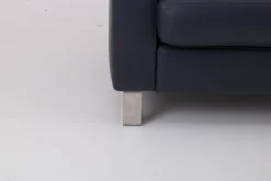 Werther 2-Sitzer-Sofas|Sofa Variation 108 Leder L7060C Dunkelblau Füße Edelstahlkufen Silber Inklusive Kopfteilkissen