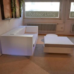 Vondom 2-Sitzer-Sofas|Sofa Vela Stoff Vinyl Silvertex Grau Außen Weiß