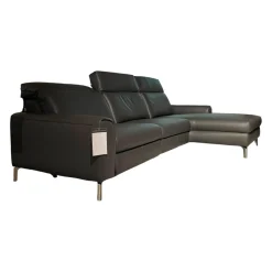 WK Wohnen Ecksofas|Sofa Venosa 660 Leder Montana Basalt Fuß 01 Brushed mit Relaxfunktionen