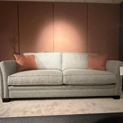 Leda 2-Sitzer-Sofas|Sofa Victoria Bezug Stoff Bravo 18 Grau Füße Standard Holz Wenge Schwarz Ohne Dekokissen