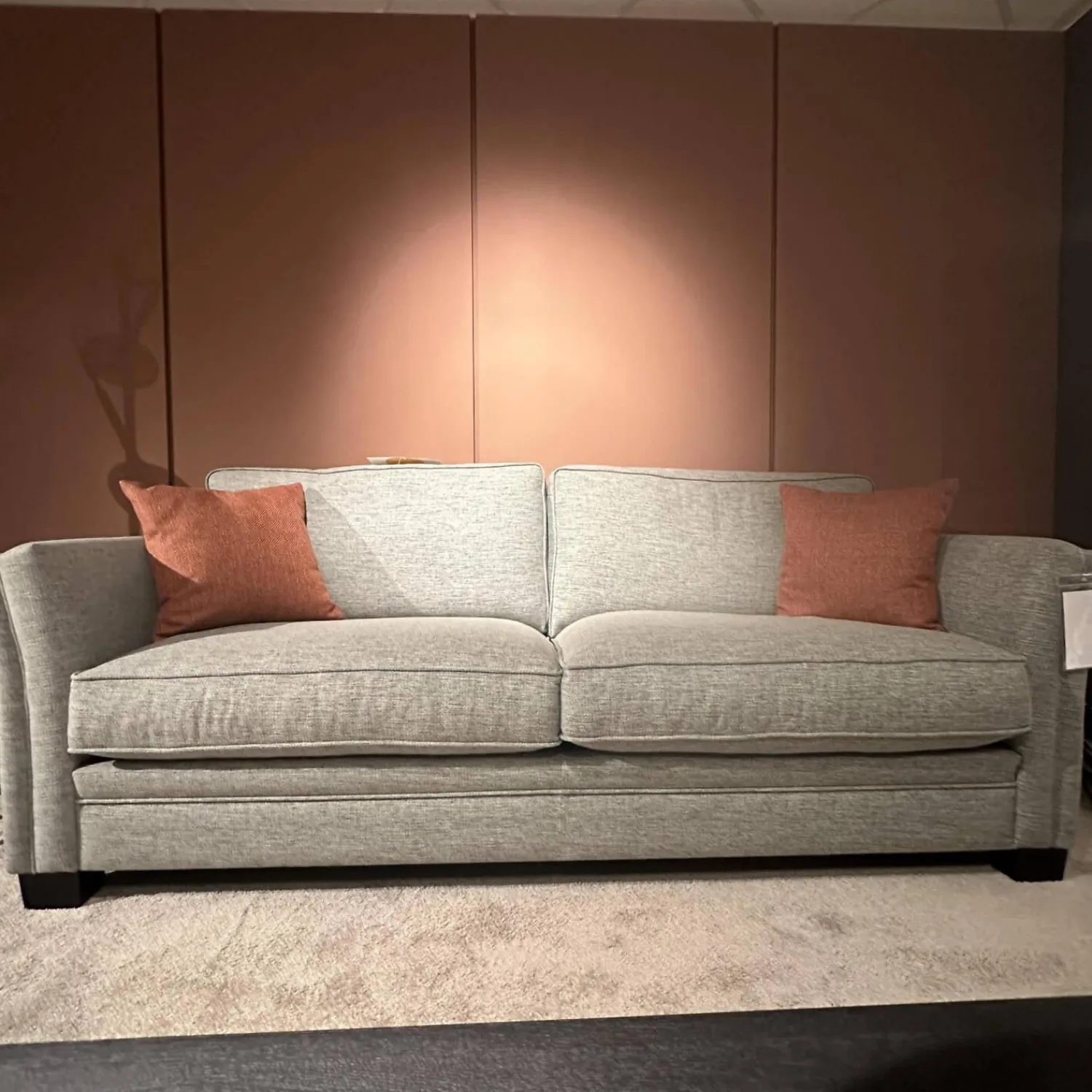 Leda 2-Sitzer-Sofas|Sofa Victoria Bezug Stoff Bravo 18 Grau Füße Standard Holz Wenge Schwarz Ohne Dekokissen