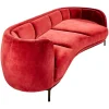 Wittmann 3-Sitzer-Sofas|Sofa Vuelta Lounge Bezug Stoff Velvet Bordeaux Rot Füße Bronze
