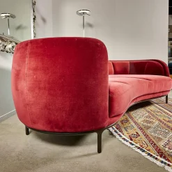 Wittmann 3-Sitzer-Sofas|Sofa Vuelta Lounge Bezug Stoff Velvet Bordeaux Rot Füße Bronze