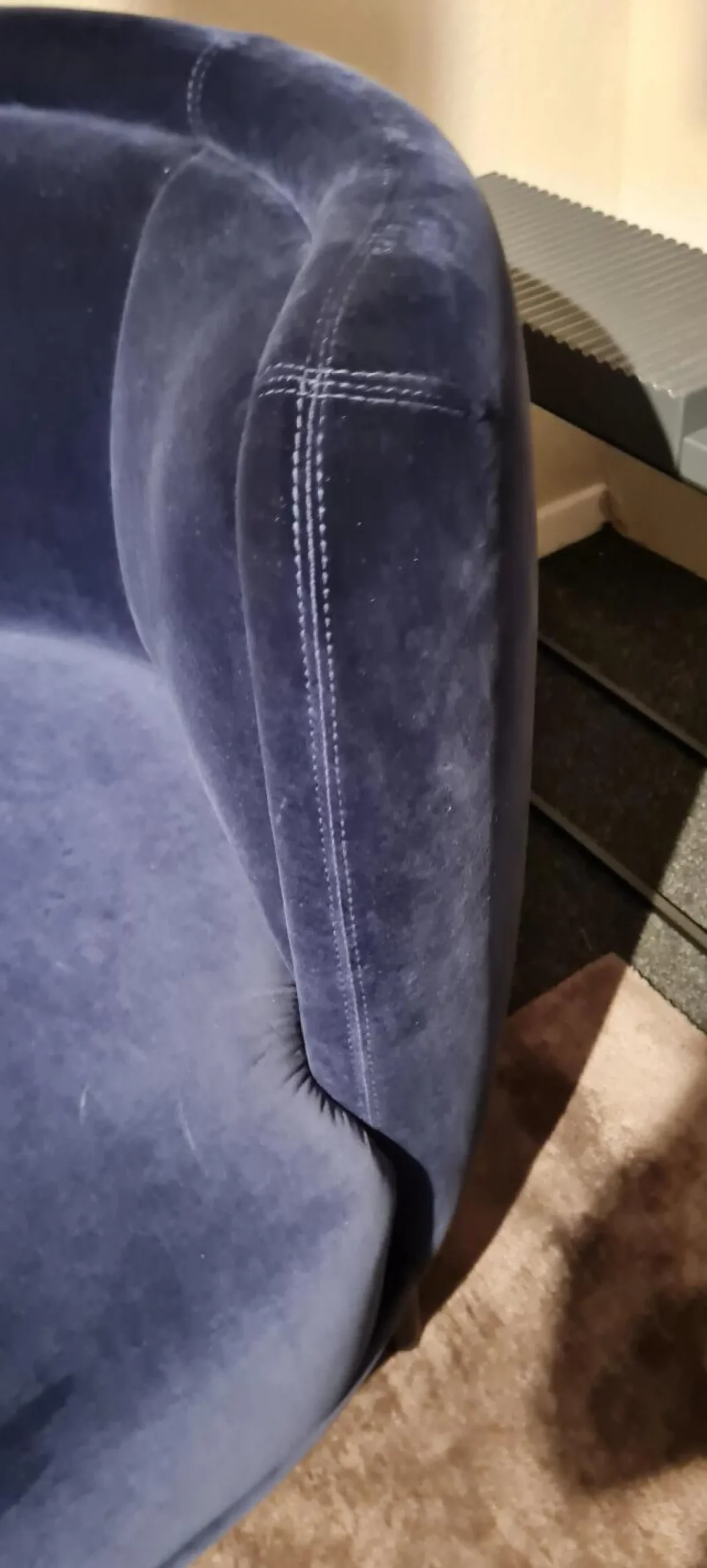 Wittmann 3-Sitzer-Sofas|Sofa Vuelta Stoff E Velvet Navy Blau Füße Schwarz